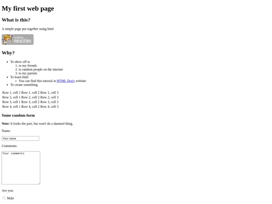tutorials/htmltutorial screenshot
