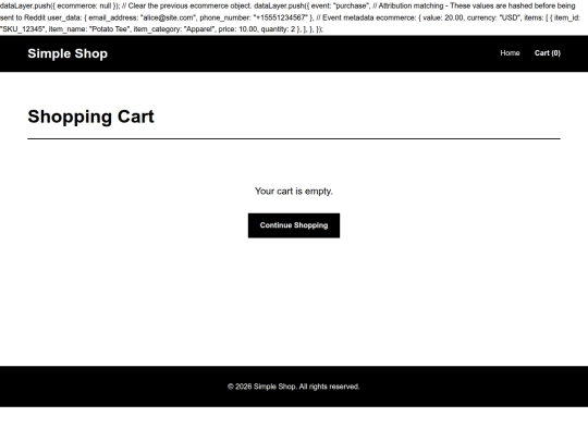 cart screenshot
