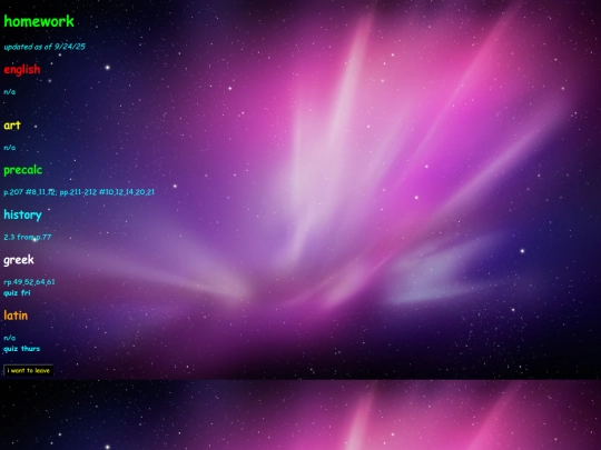 homework screenshot