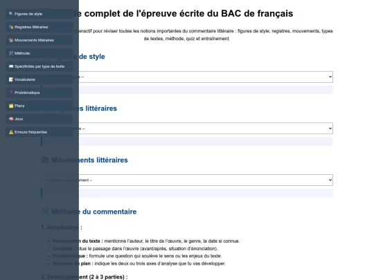 Site commentaire finale screenshot
