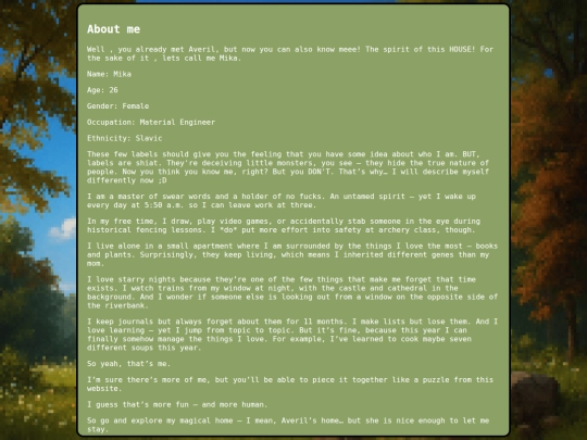aboutme screenshot