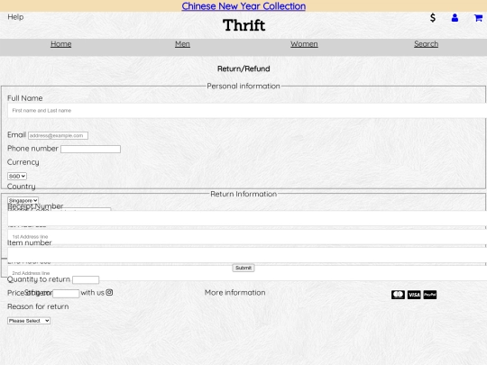 Returns screenshot