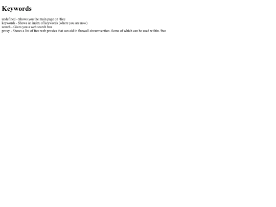 free/keywords screenshot