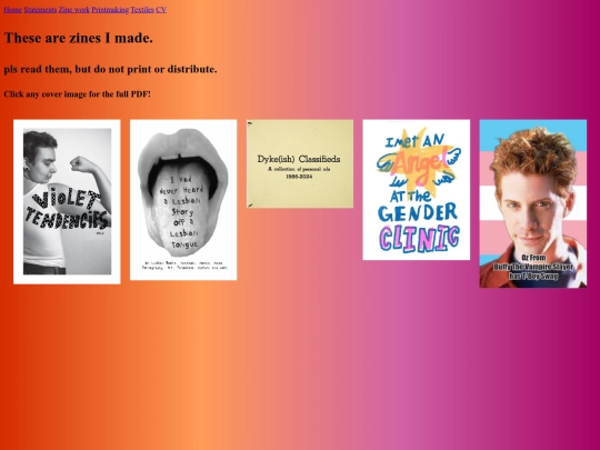 Zines screenshot