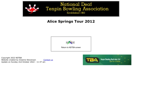 Newsletters/Alice Springs Tour 2012 screenshot