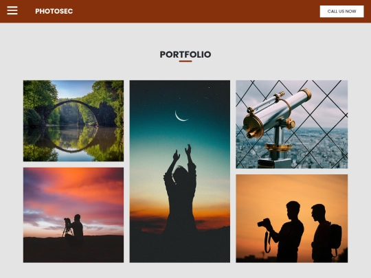 Photography/portfolio screenshot