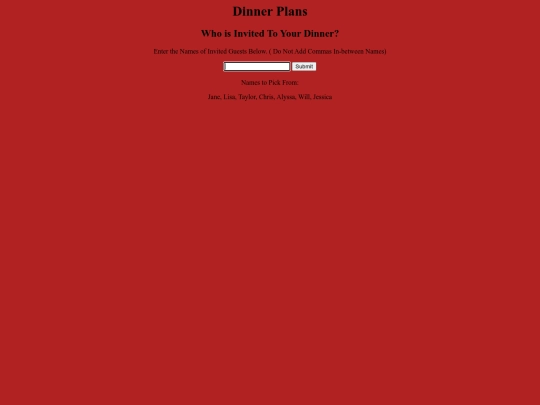 Dinner screenshot