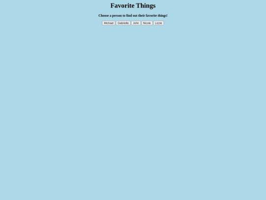 Favorite things screenshot