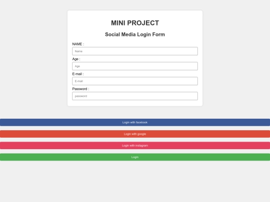 login form/social screenshot