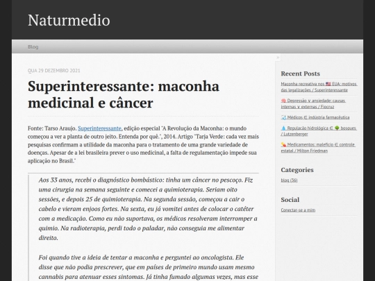 blogs/naturmedio/drafts/Superinteressante: maconha medicinal e câncer screenshot