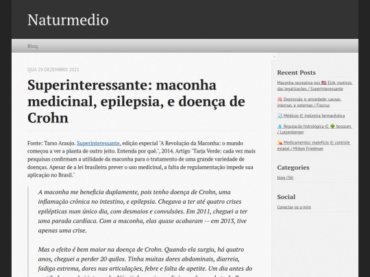 blogs/naturmedio/drafts/Superinteressante: maconha medicinal, epilepsia, e doença de Crohn screenshot