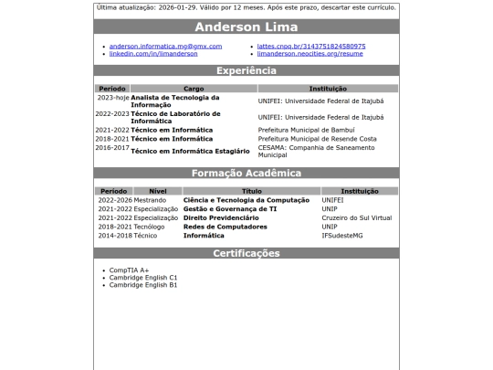 resume screenshot
