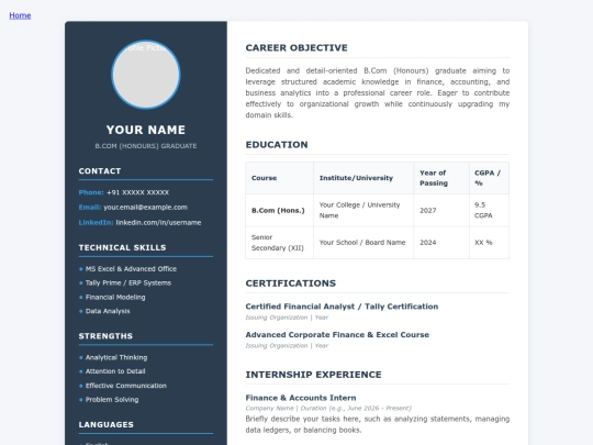 Pages/resume screenshot
