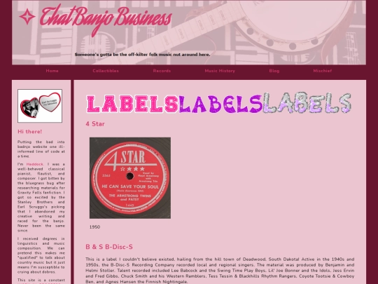 Main Pages/labels screenshot