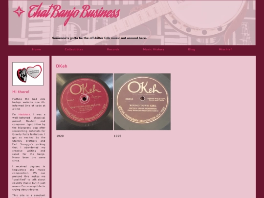Main Pages/labels/okeh screenshot