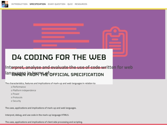 specification screenshot