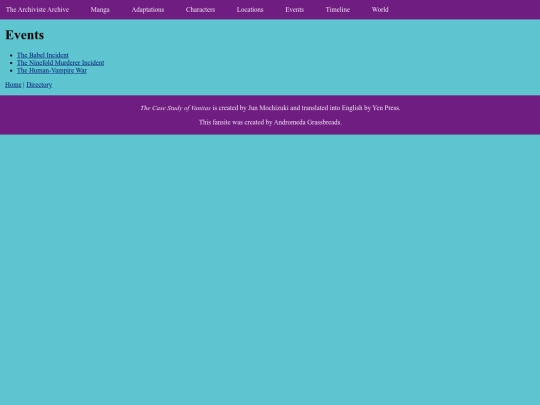 events screenshot
