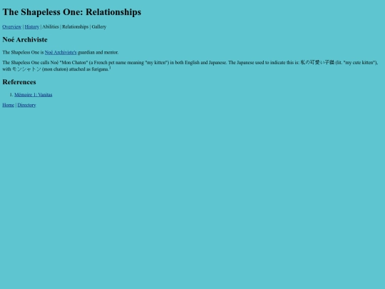 the-shapeless-one/relationships screenshot