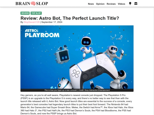 slop/astro-bot-review screenshot