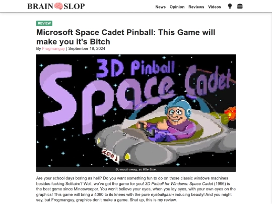 slop/microsoft-space-cadet-pinball-review screenshot