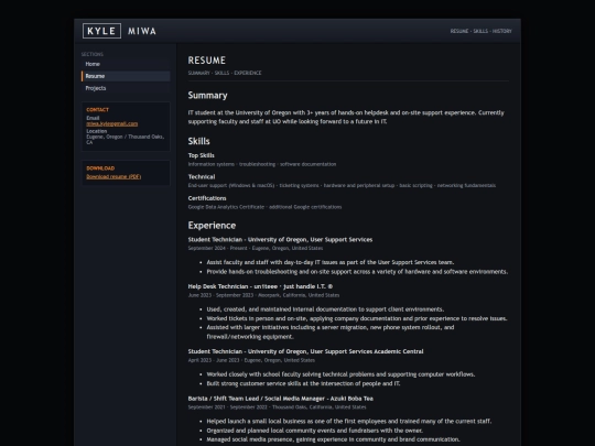 resume screenshot
