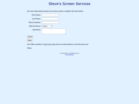stevecontact screenshot