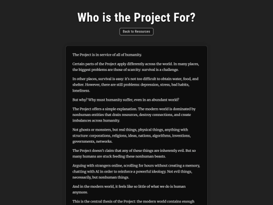theprojectisfor screenshot