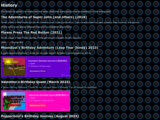 history screenshot