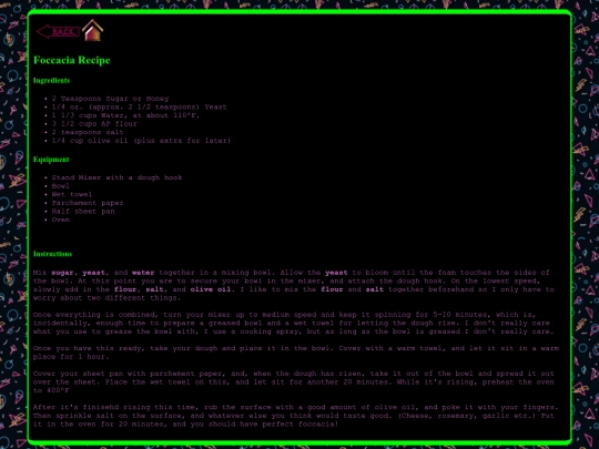 recipes /foccacia screenshot
