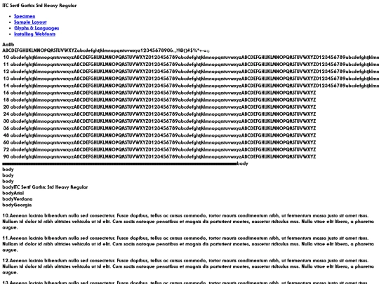 Font/serifgothicstd-heavy-demo screenshot