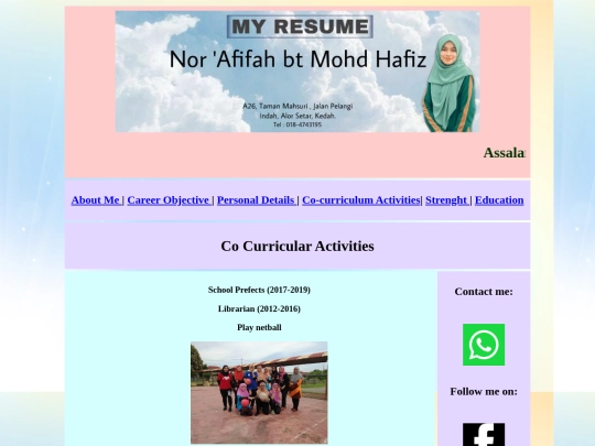 cocurricularactivities screenshot