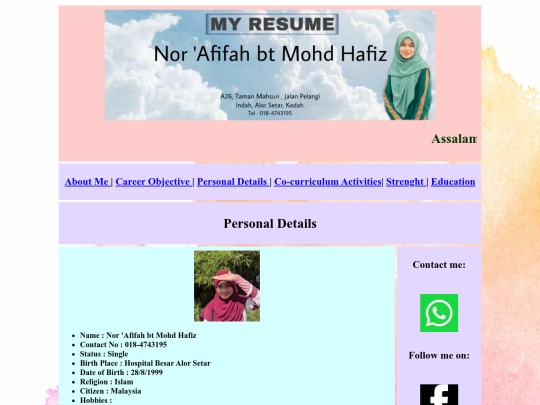 personaldetails screenshot