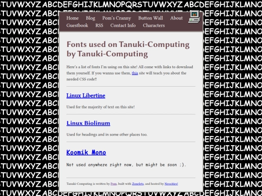 fonts screenshot
