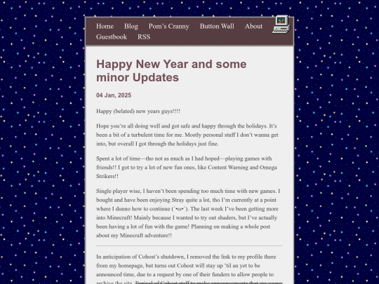 posts/2025-01-04-Happy-New-Year-and-some-minor-Updates screenshot