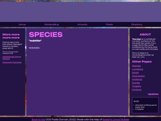 species screenshot