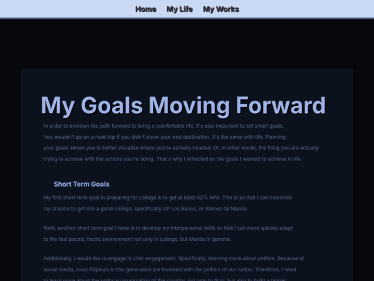 reflections/goals screenshot
