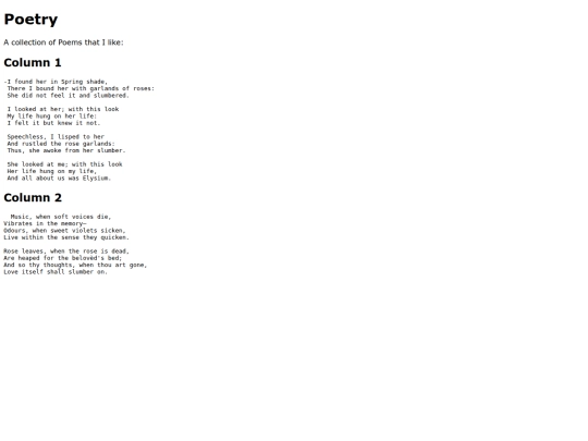 Poetry screenshot