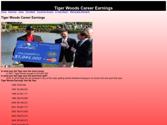 Earnings screenshot