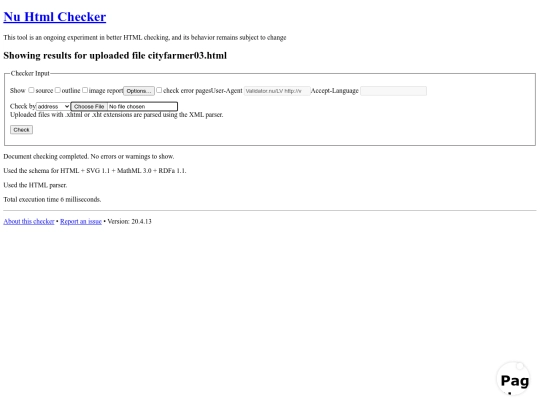cityfarmer03.html - Nu Html Checker screenshot