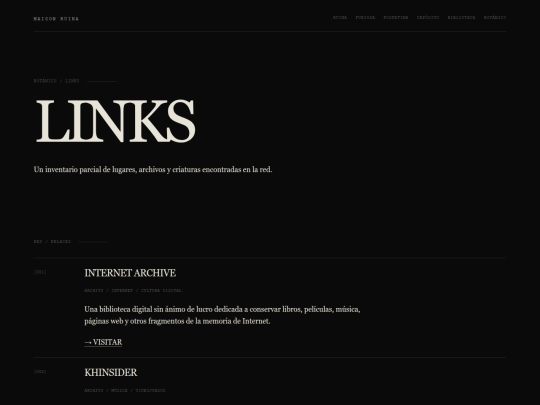 botánico/links screenshot