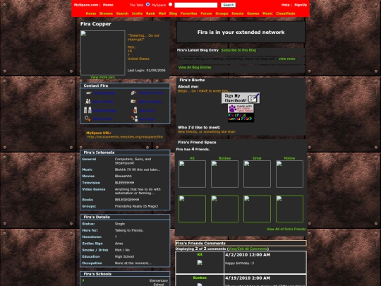 myspace/fira screenshot