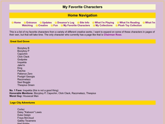 fave-characters screenshot