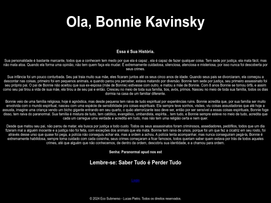 SenhaPersonalPage/SenhaBonnie screenshot