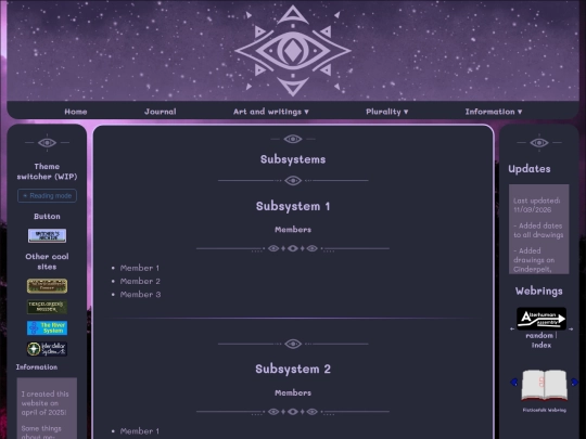 subsystems screenshot