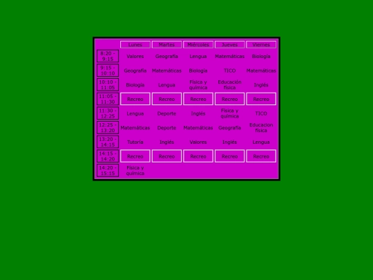 horario screenshot