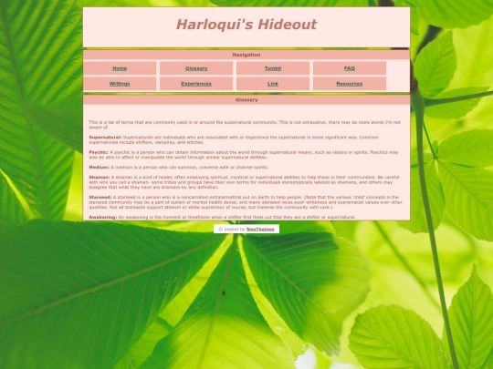 glossary screenshot
