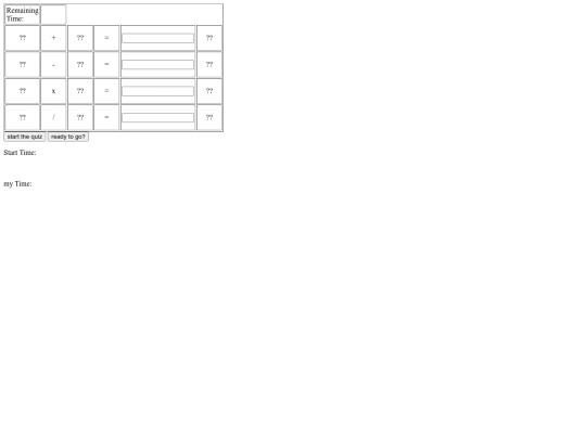 mathquiz screenshot