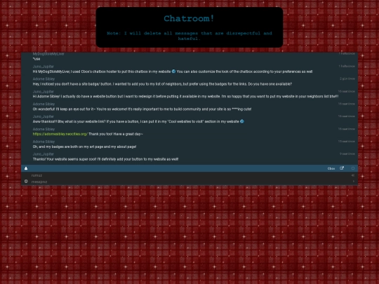 Chatroom screenshot
