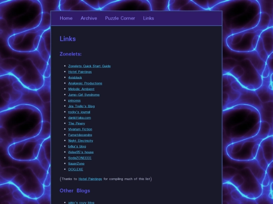 links screenshot