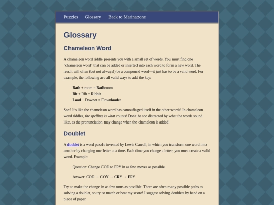 puzzle/glossary screenshot